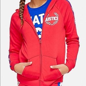 Red zip up hoddie!
